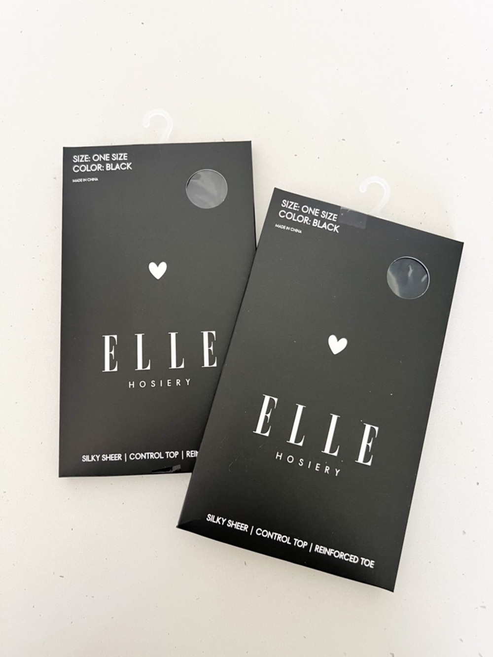 NWT ELLE Hosiery Black Silky Sheer Control Top Tights Pantyhose Bundle of 2